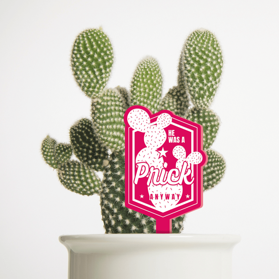 Prick Anyway - Western Plant Tag: Small Thoughtful Funny Breakup Divorce Gift 