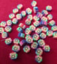 50 x Handmade Polymer Clay Mixed Colour 10mm Smiley Faces Beads