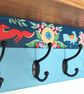 Handcrafted Folk-Style Solid Pine Coat Rack with Shelf & 7 Double Hooks - Image 4