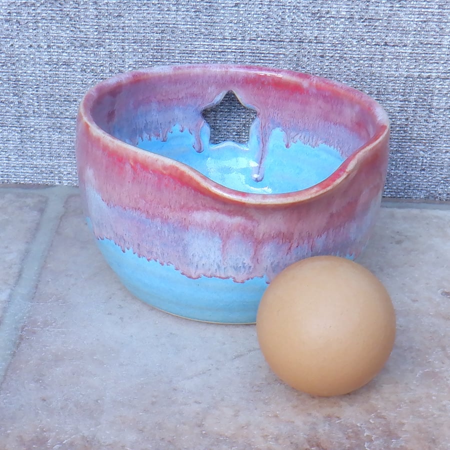 Egg separator bowl wheelthrown stoneware handmade ceramic pottery
