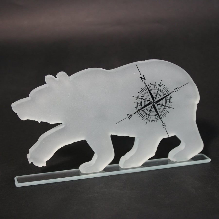 Polar Bear Glass Sculpture