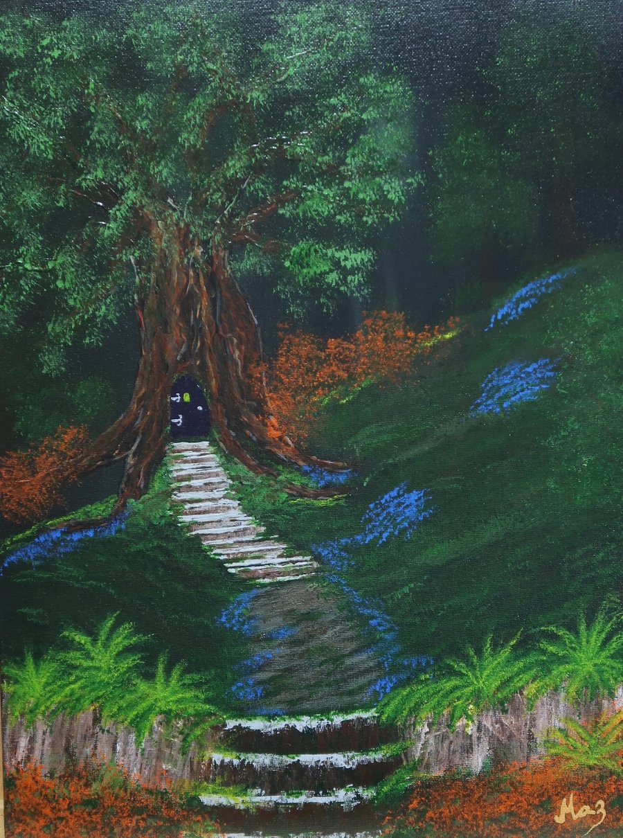 The Wizard's House. Original Acrylic Painting on Canvas Board. Unframed.