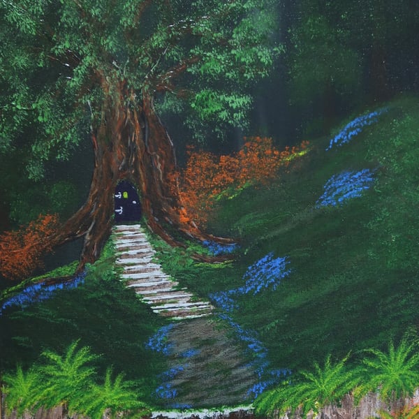 The Wizard's House. Original Acrylic Painting on Canvas Board. Unframed.