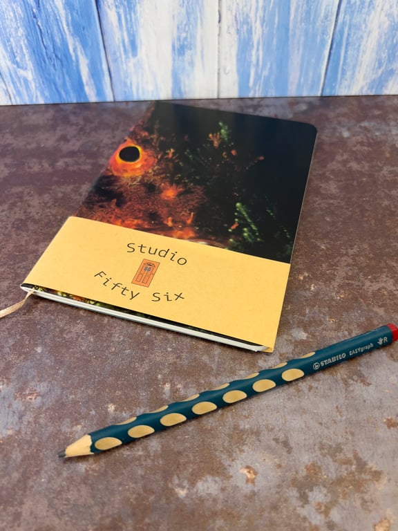 Notebook, Marine themed, A5 (ish), made from up-cycled and recycled materials.