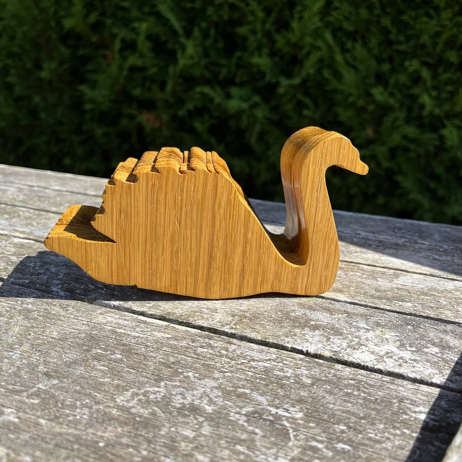 Oak Wood Swan Ring or Trinket Box