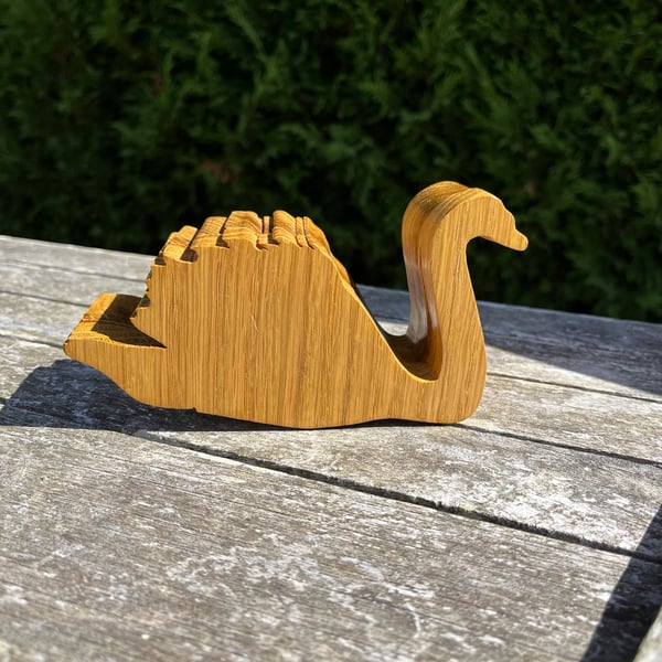 Oak Wood Swan Ring or Trinket Box