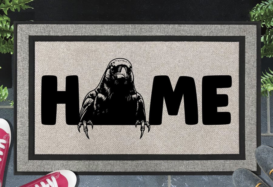 Black Bird Doormat No.3 - All Weather - Blackbird Welcome Mat, 45x70cm 