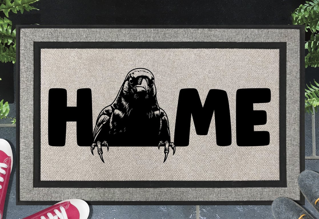 Black Bird Doormat No.3 - All Weather - Blackbird Welcome Mat, 45x70cm 