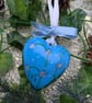 Forget me not hand-painted ceramic heart bauble - Image 4