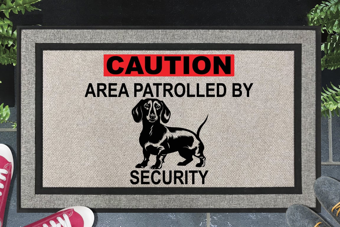Dachshund Security Door Mat - All Weather Doormat - 45x70cm 