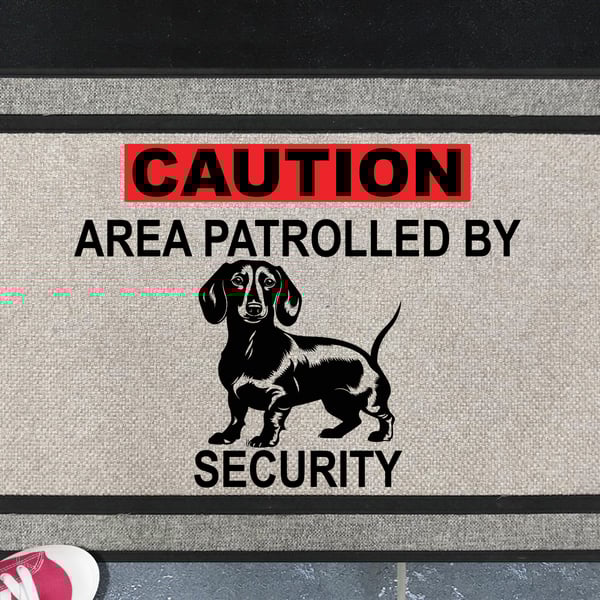 Dachshund Security Door Mat - All Weather Doormat - 45x70cm 