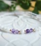 Womens Bracelet with Moonstone and Amethyst in white - Image 1