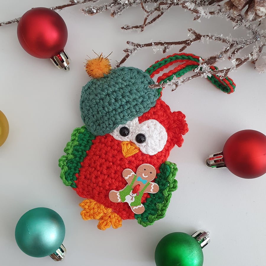 Crochet Winter Owl Bauble