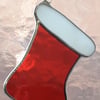STAINED GLASS SANTA'S BOOT
