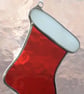 STAINED GLASS SANTA'S BOOT