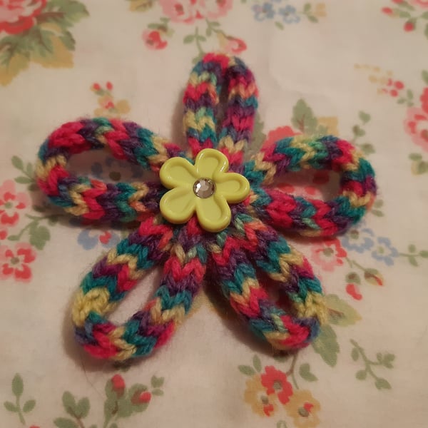 Multicoloured Flower Brooch