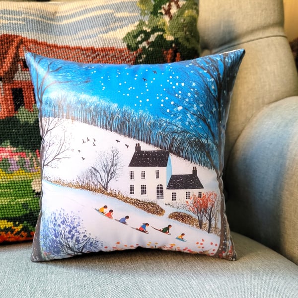 Winter Cottage Decrorative Christmas Cushion