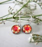Poppy Dangle Earrings with Sterling Silver Ear Wire, Red Flowers Jewellery, Art  - Image 4