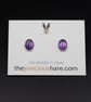  Amethyst and sterling silver stud earrings, Aquarius gift - Image 3
