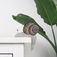 Snail door topper, wildlife art, ornament for shelf end or windowsill