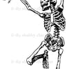 Waterslide Furniture Decal Vintage Image Transfer Shabby Chic Dancing Skeleton