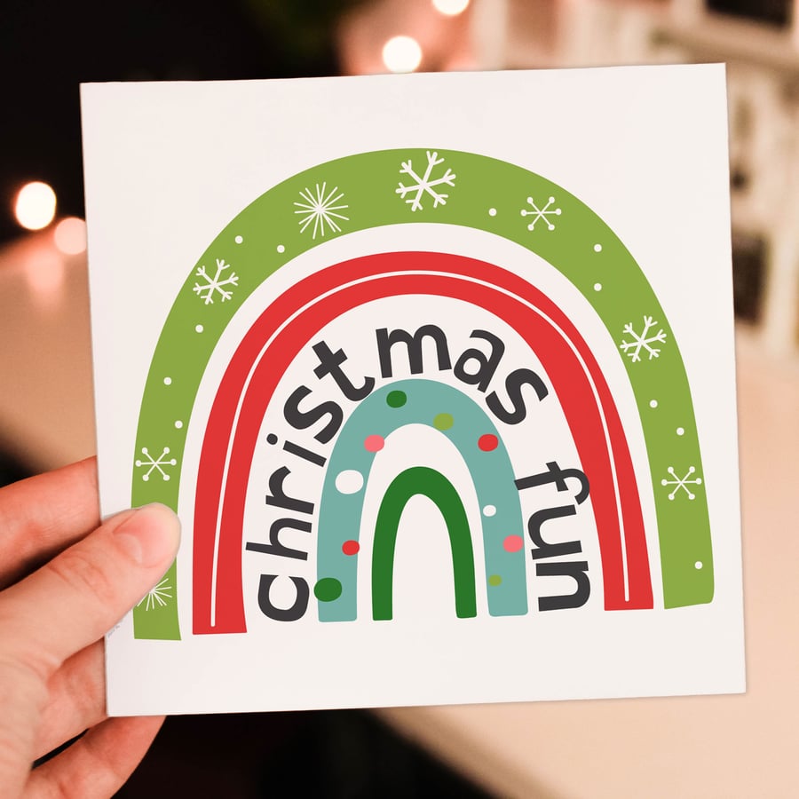 Rainbow Christmas card: Christmas Fun