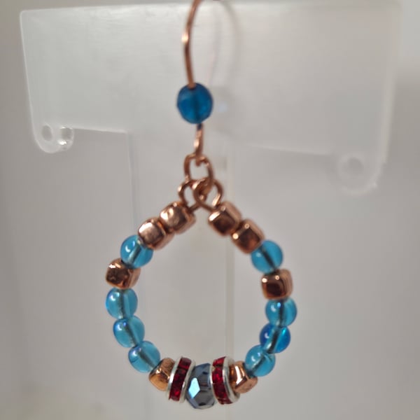 Shimmering Aqua Blue Hoops