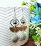 Minimalist Sterling Silver and Amazonite Crescent Earrings - Image 4