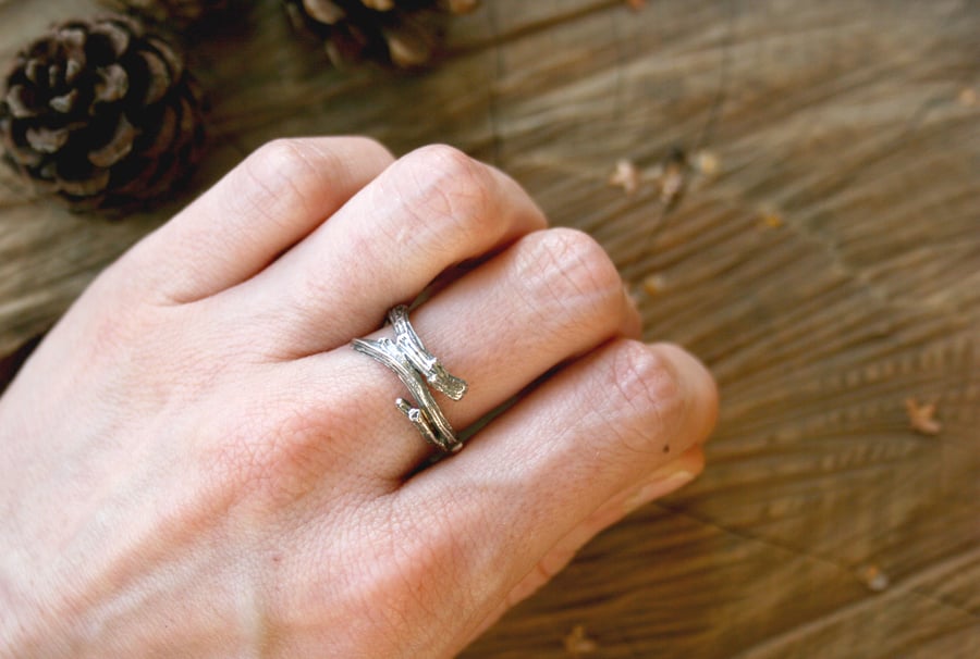 Handmade Silver Branch Ring