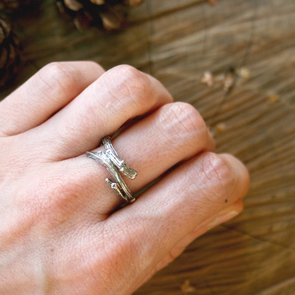 Handmade Silver Branch Ring