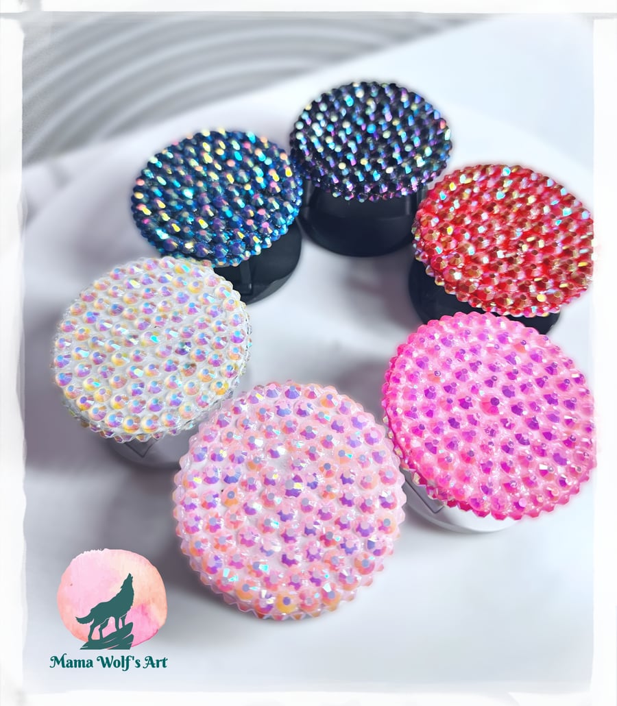 Transparent AB Rhinestoned Popsocket 