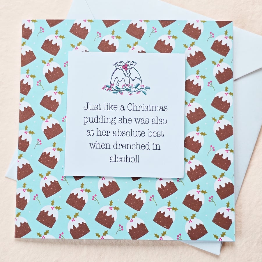 Adult Humour Christmas Card,  Best When Drenched in Alcohol Holiday Card