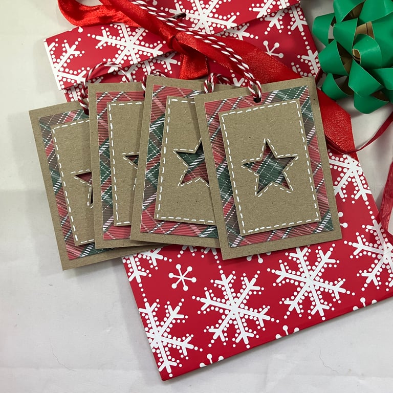 Pack of 4 Christmas gift tags - stars