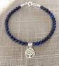 Lapis Lazuli Sterling Silver Tree of Life Charm Bracelet - Image 3