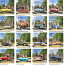 Greetings Card or Notelets - Pack of 5 - Your Choice of Design - Vintage Cars