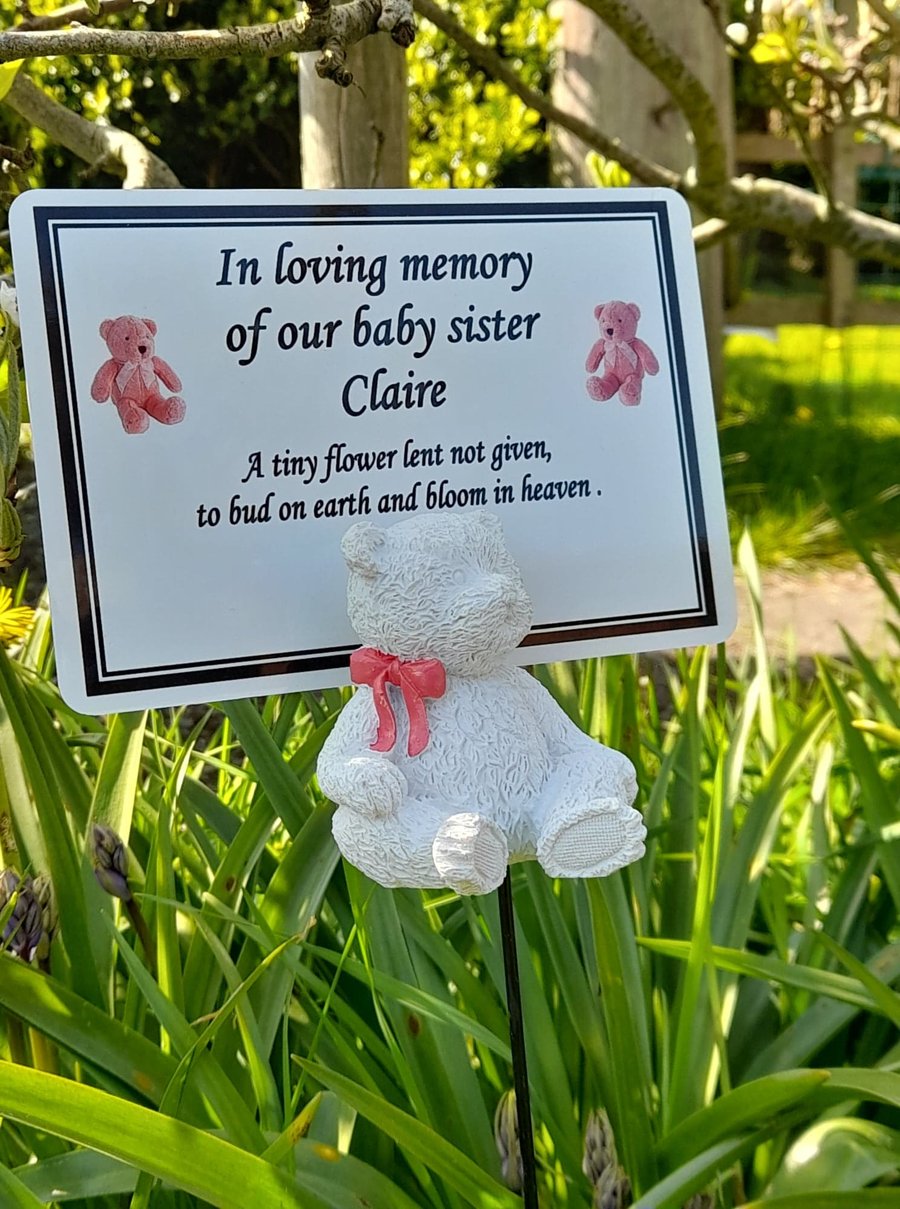 Baby Memorial Plaque Baby Grave Ornament Infant Baby Memorial Garden Plaque 