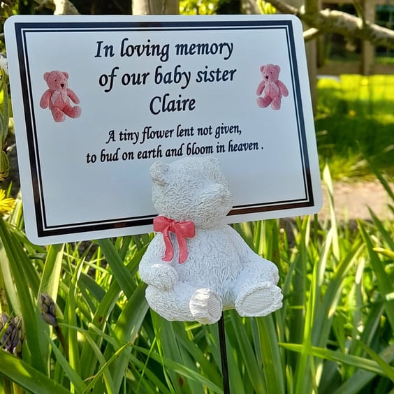 Baby Memorial Plaque Baby Grave Ornament Infant Baby Memorial Garden Plaque 