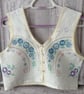Top, Sleeveless, Repurposed Embroidered Linen  STH 0004