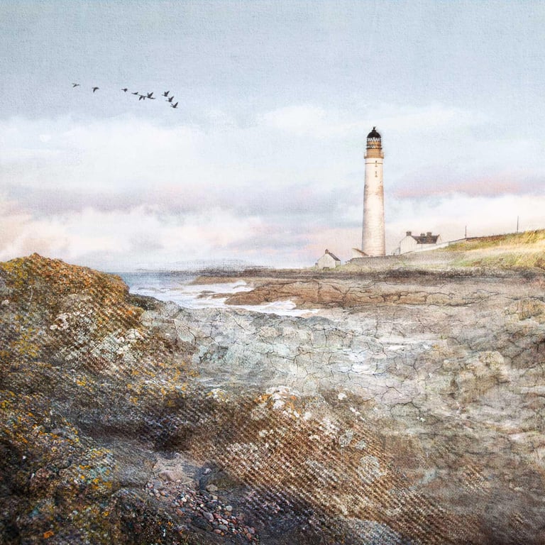 Scurdie Ness Montrose.  Archival art print by Scottish artist Carol McEwan