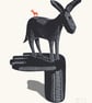 Donkey Monolith No.13 A1 three-colour linocut screen-print (red donkey) - Image 1
