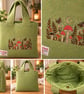 Harris Tweed handbag with woodland scene