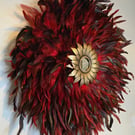 Red Feather Mirror - Handmade - One Of A Kind - Juju 