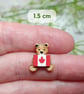 Canadian Flag Pin, Handmade Tiny Canada Teddy Bear Badge, Travel Gift - Image 4