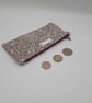 Coin purse  - white sand and taupe jacquard, plum lining zip fastening. Sale  - Image 4