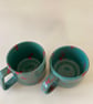 Turquoise splat cup set. - Image 6