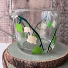 Lily of the Valley Glass Mug, Floral Glass Mug, Spring Flower Cup, Botanical