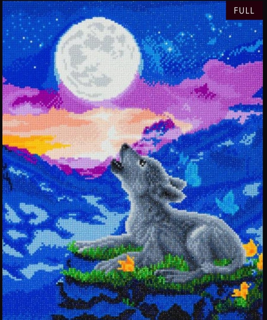 Howling wolf 40x50cm diamond painting kit