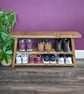 Handmade Rustic Wooden Shoe Rack Bench: Chunky 2-Tier Farmhouse Organizer Seat - Image 3