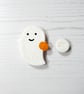 Cute ghost with Pumpkin magnetic needle minder, polymer clay - Image 4