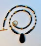 Onyx Teardrop Pendant, Spinel, Quartz & Hematite - Birthday, Anniversary Gift - Image 5